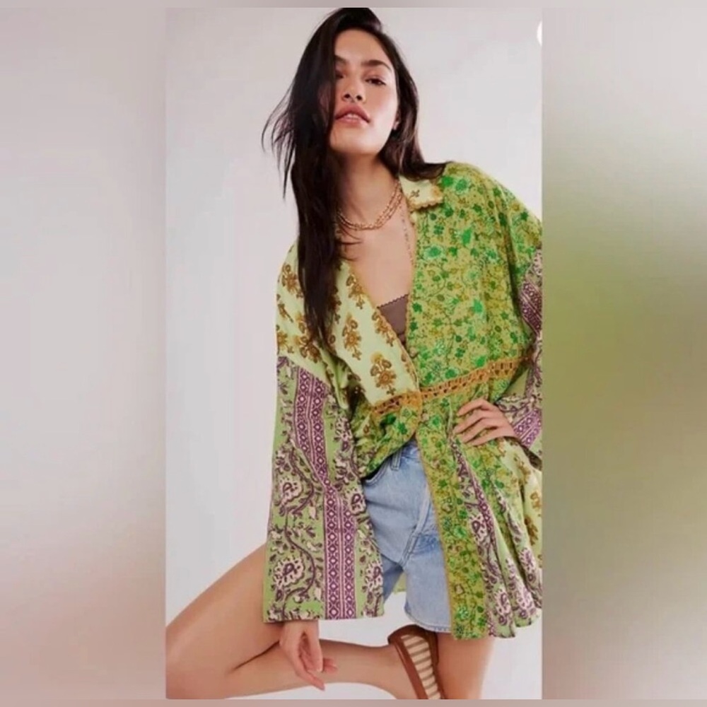 83. NWOT Free People Hazy Baby Boho Mini Dress - Picture 6 of 6